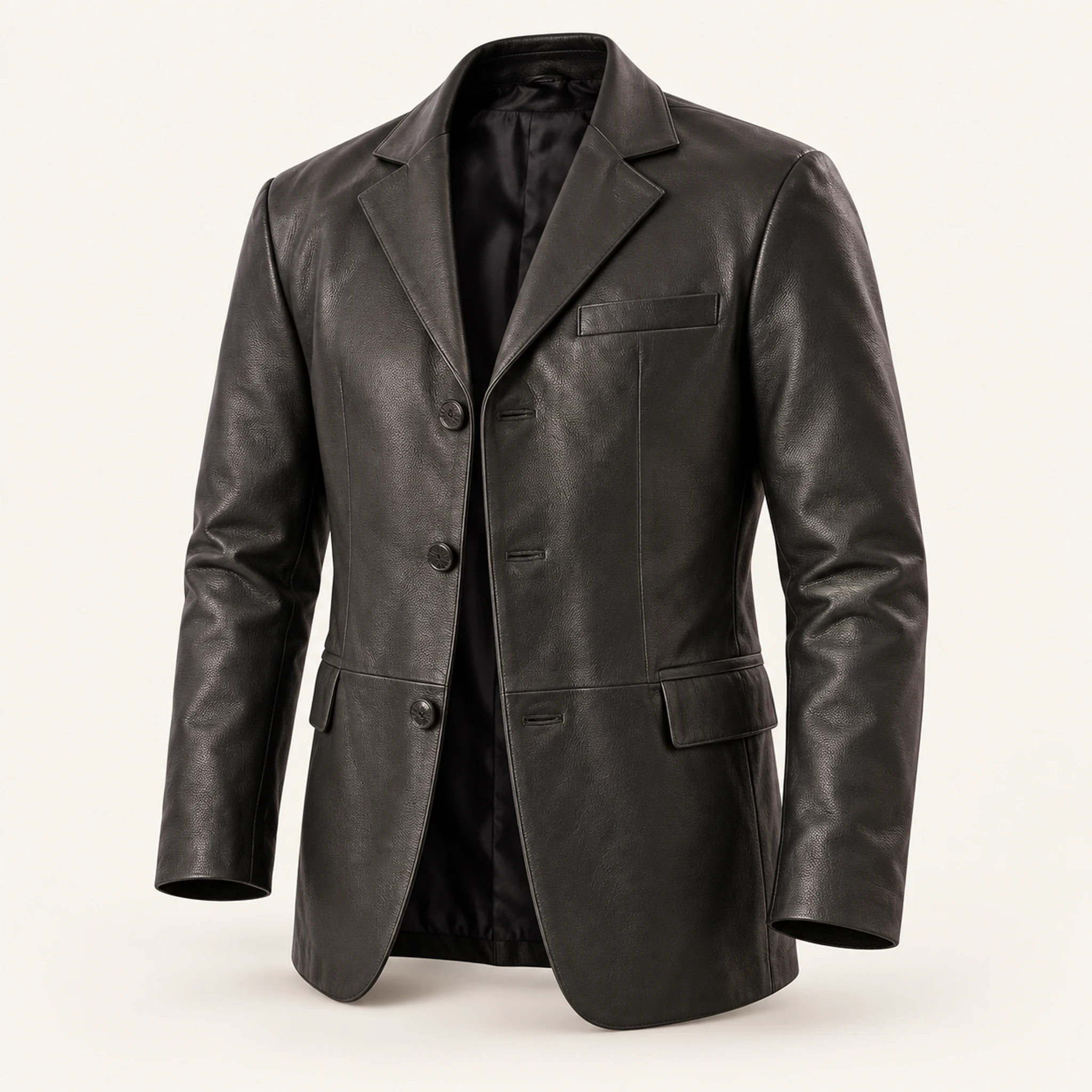 Herren Lederblazer in Schwarz