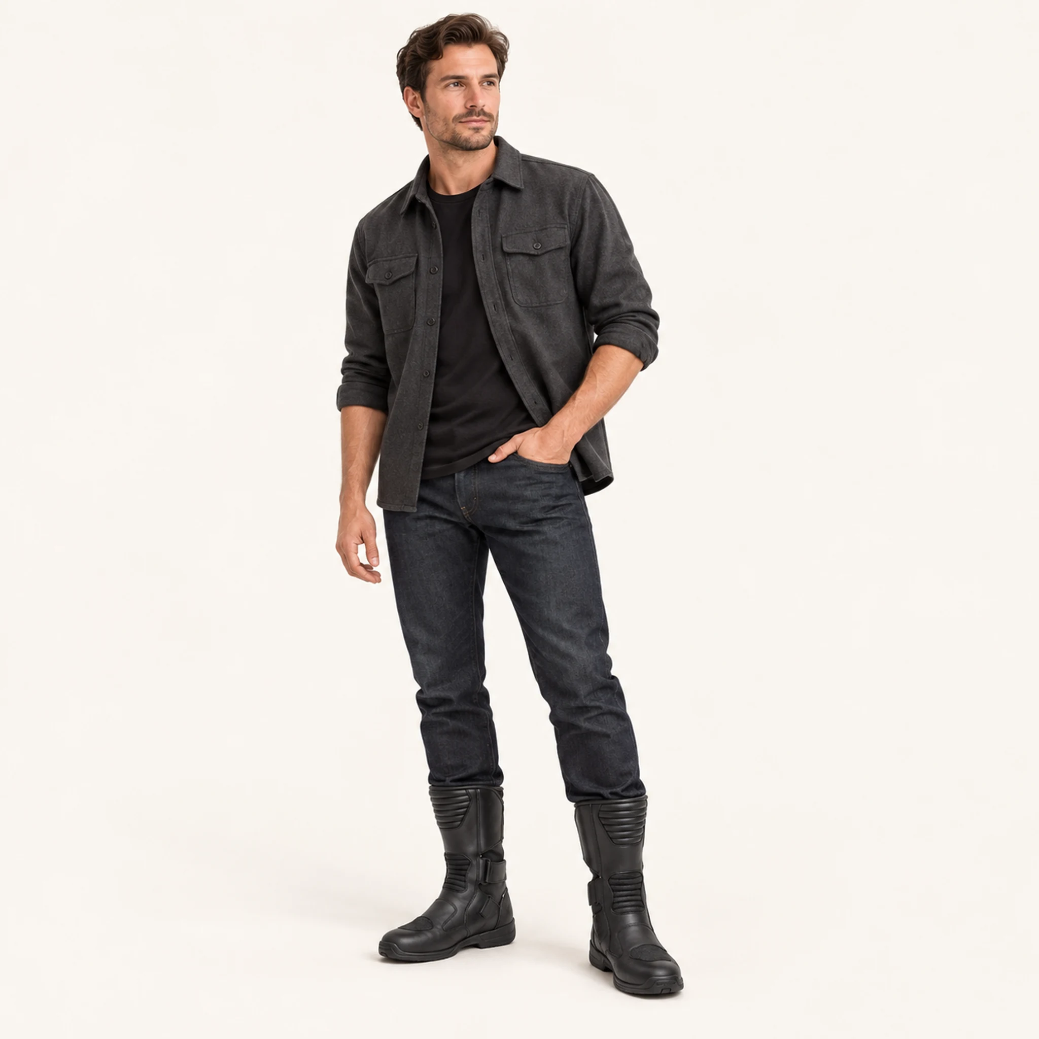 Kochmann Mistral Motorradstiefel in Schwarz, mit erwachsenem Model