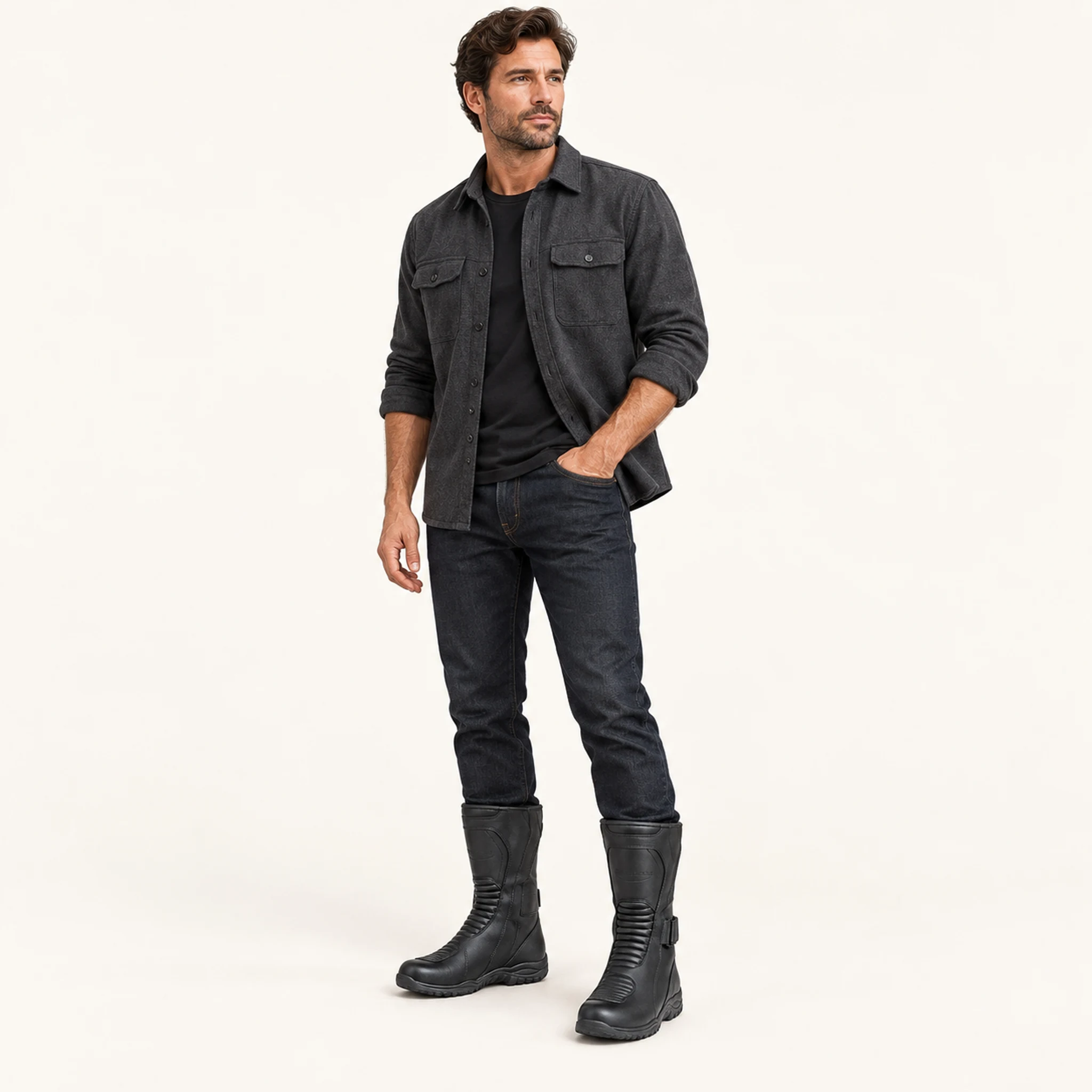 Kochmann Tornado Motorradstiefel in Schwarz, mit erwachsenem Model